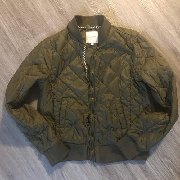 Thread & Supply Olive Quilted Bomber Jacket W's S - Picture 1 of 3